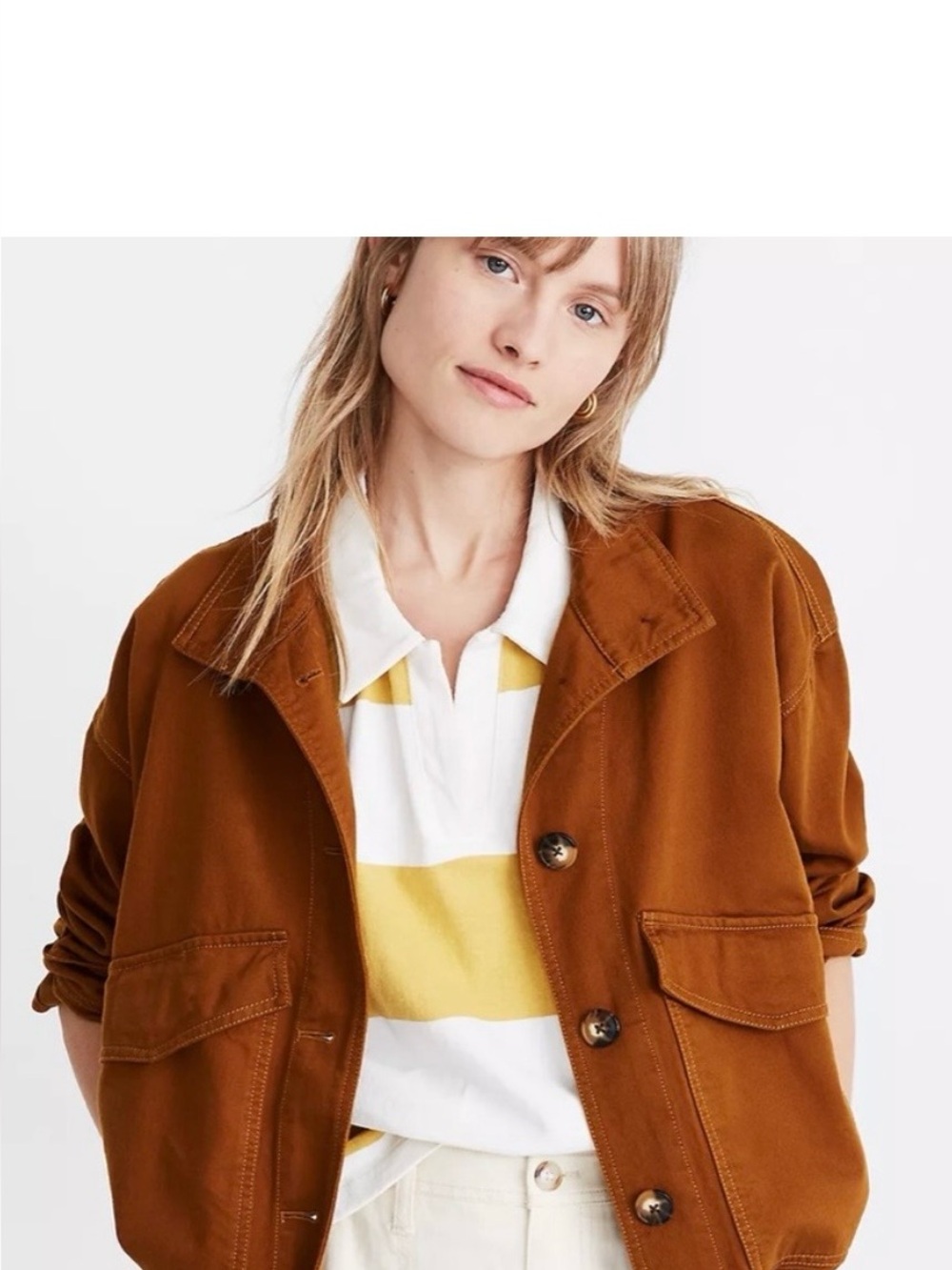 Madewell Beachmont Jacket Dried Cedar Slouchy Utility Crop Size Large L